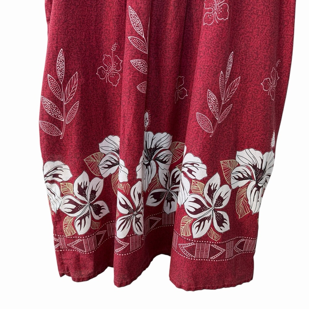Anthony Richards Women's Red Floral Hawaiian MuuMuu House Dress Pockets 3XL Plus - Picture 13 of 13